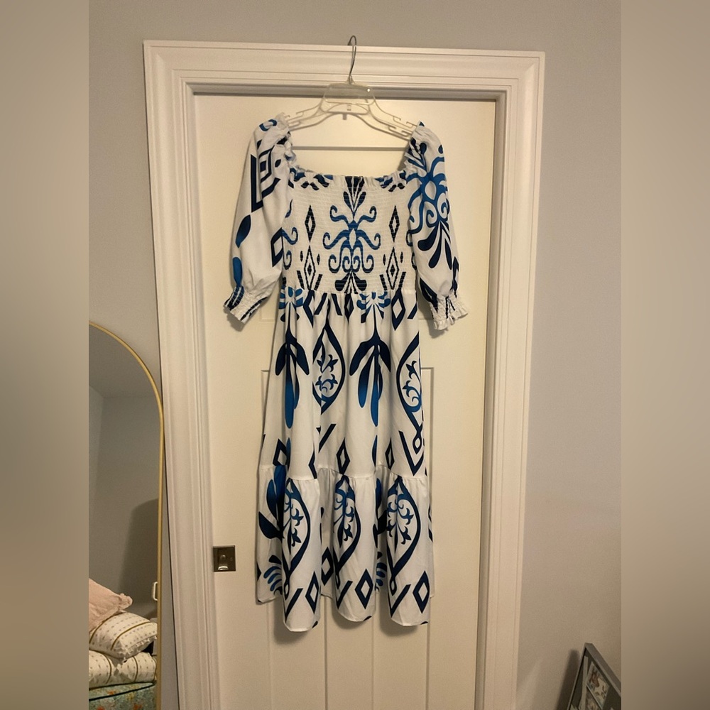 Smocked off-the-shoulder sundress
